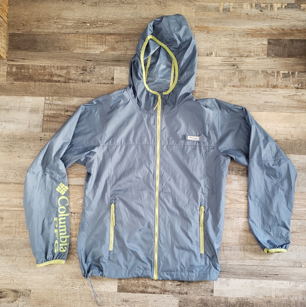 COLUMBIA PFG WATERPROOF RAIN COAT - LIGHTWEIGHT FISHING HIKING GEAR SIZE MEDIUM